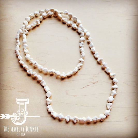 Boho Beaded Layering Necklace w/ White Turquoise 254q by The Jewelry Junkie