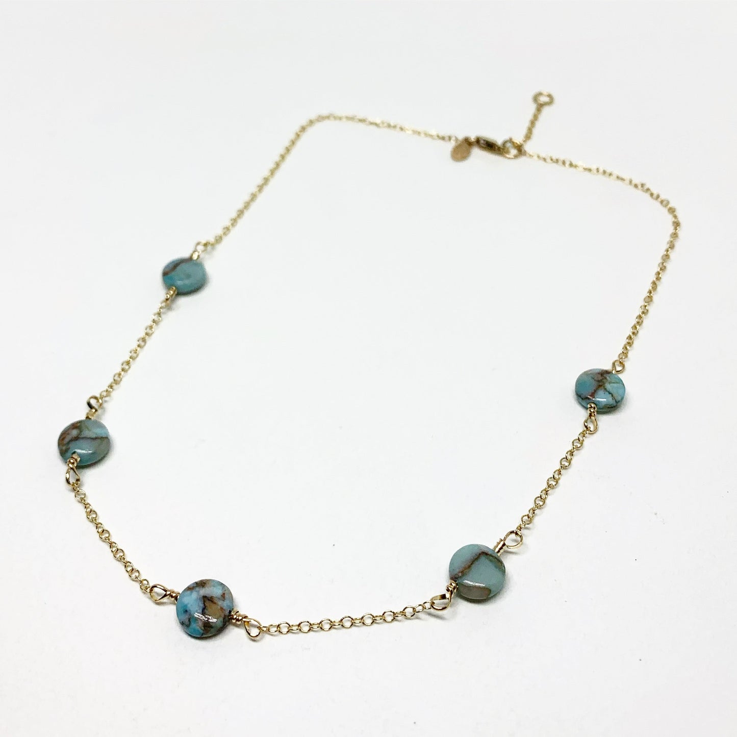 Turquoise Disc Choker Necklace by Jennifer Cervelli Jewelry