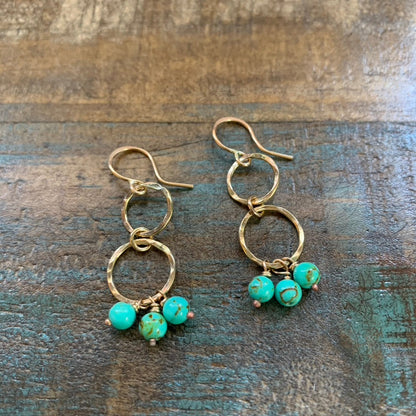 Mini Turquoise Chandelier Earrings by Jennifer Cervelli Jewelry