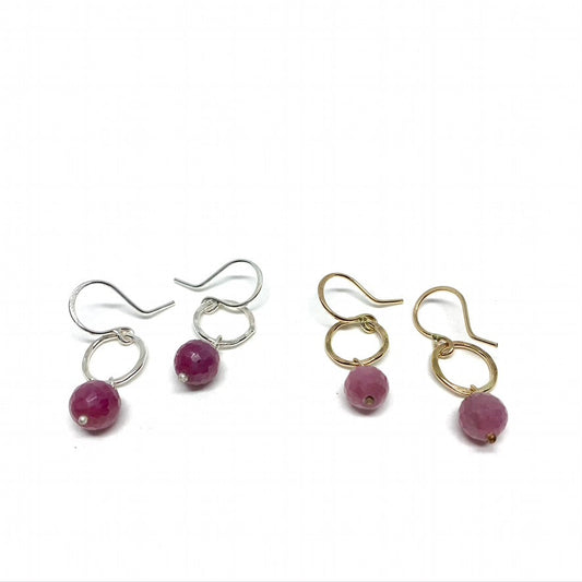 Ruby Gemstone Drop Earrings by Jennifer Cervelli Jewelry