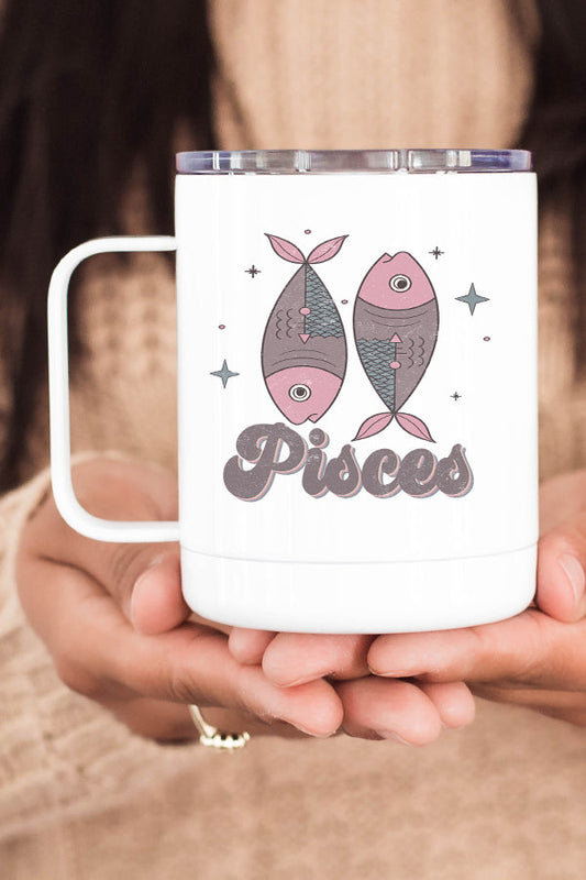 Pisces Astrological Sign Stainless Steel Coffee Travel Cup by Cali Boutique Wholesale
