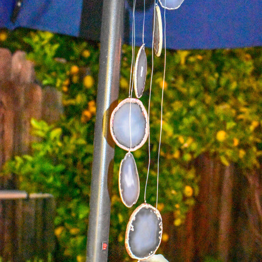 NEW Large Natural Agate Slice Wind Chime