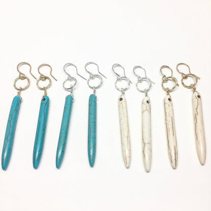 Turquoise Howlite Drop Earrings by Jennifer Cervelli Jewelry