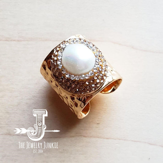 Freshwater Pearl Cuff Ring  012t by The Jewelry Junkie