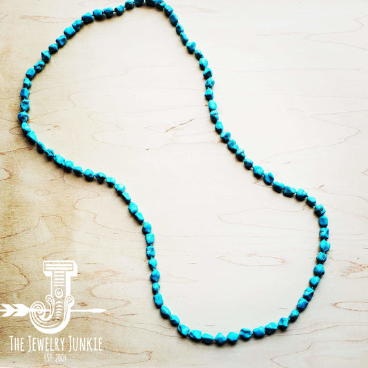 Long Boho Turquoise Beaded Necklace  248c by The Jewelry Junkie