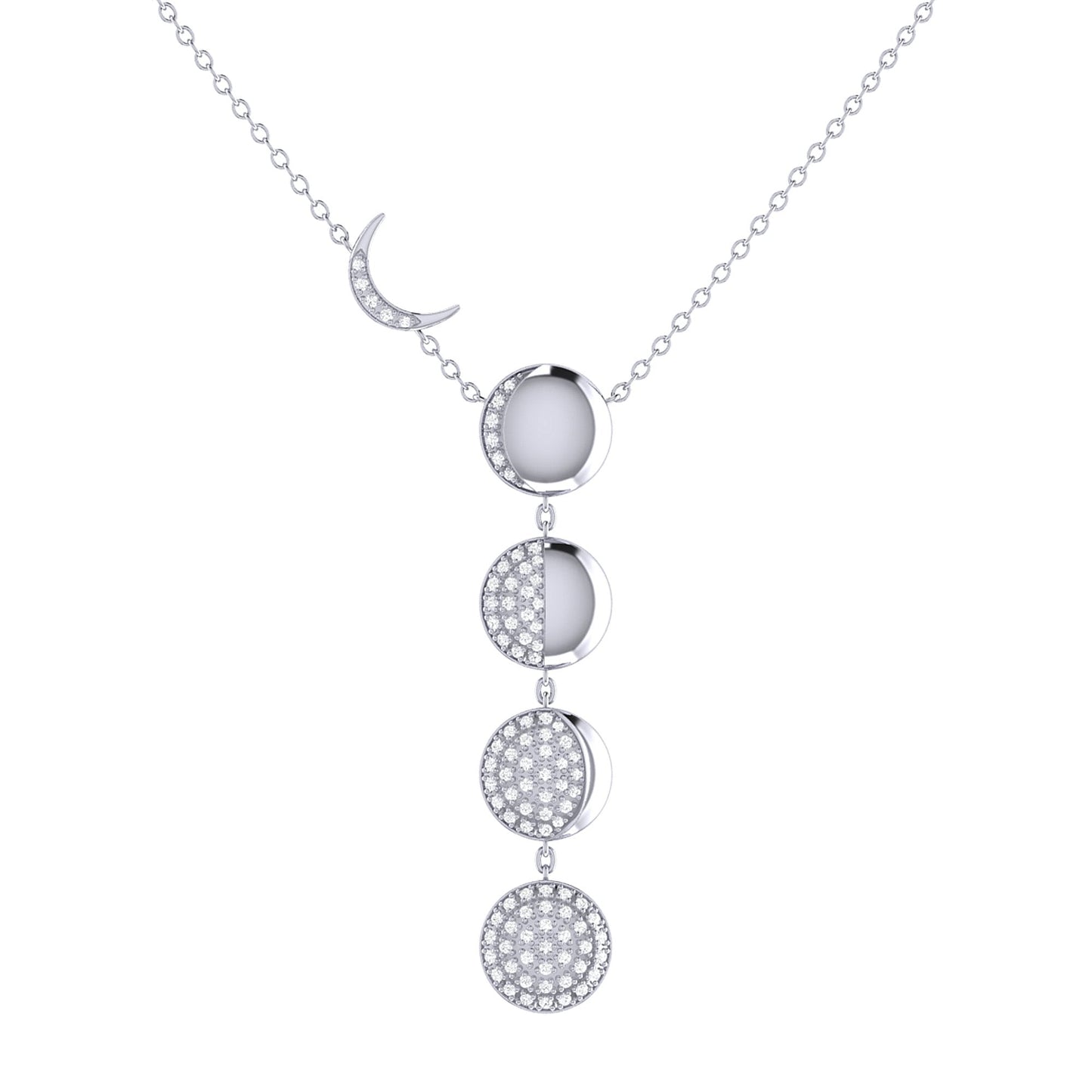 Moon Transformation Diamond Necklace in Sterling Silver by LuvMyJewelry