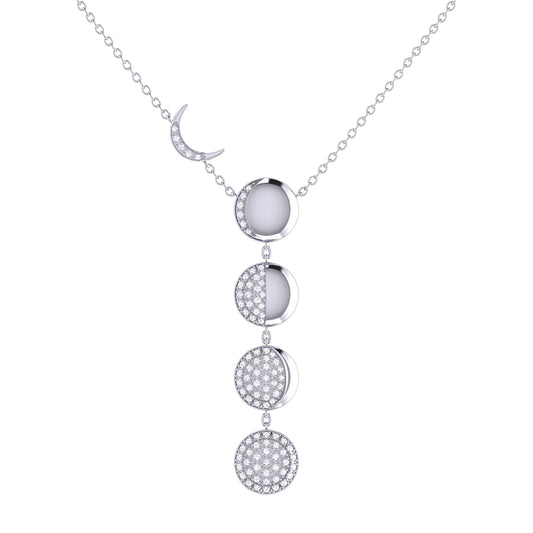 Moon Transformation Diamond Necklace in Sterling Silver by LuvMyJewelry