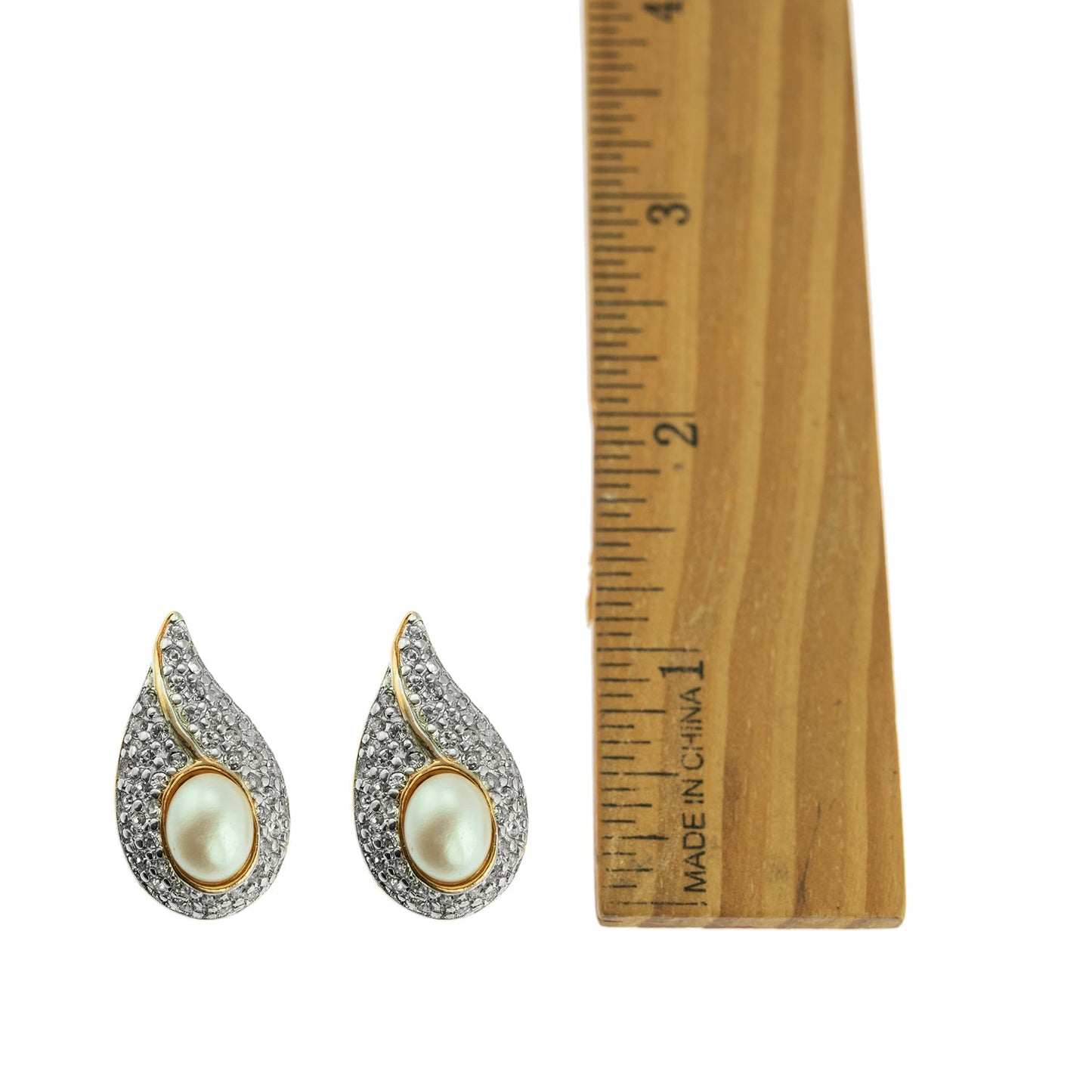 Vintage Earrings Pearl Earrings 18kt Gold Swarovski Crystals Pierced or Screw Back Clip Earrings #E359 by PVD Vintage Jewelry