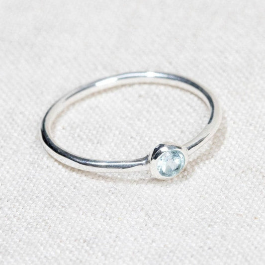 Blue Topaz Silver or Gold  Ring by Tiny Rituals