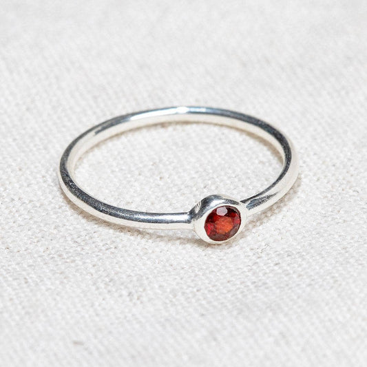 Garnet Silver or Gold Ring by Tiny Rituals