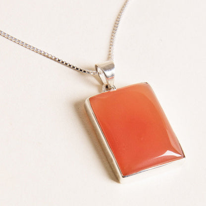 Carnelian Square Pendant Necklace by Tiny Rituals