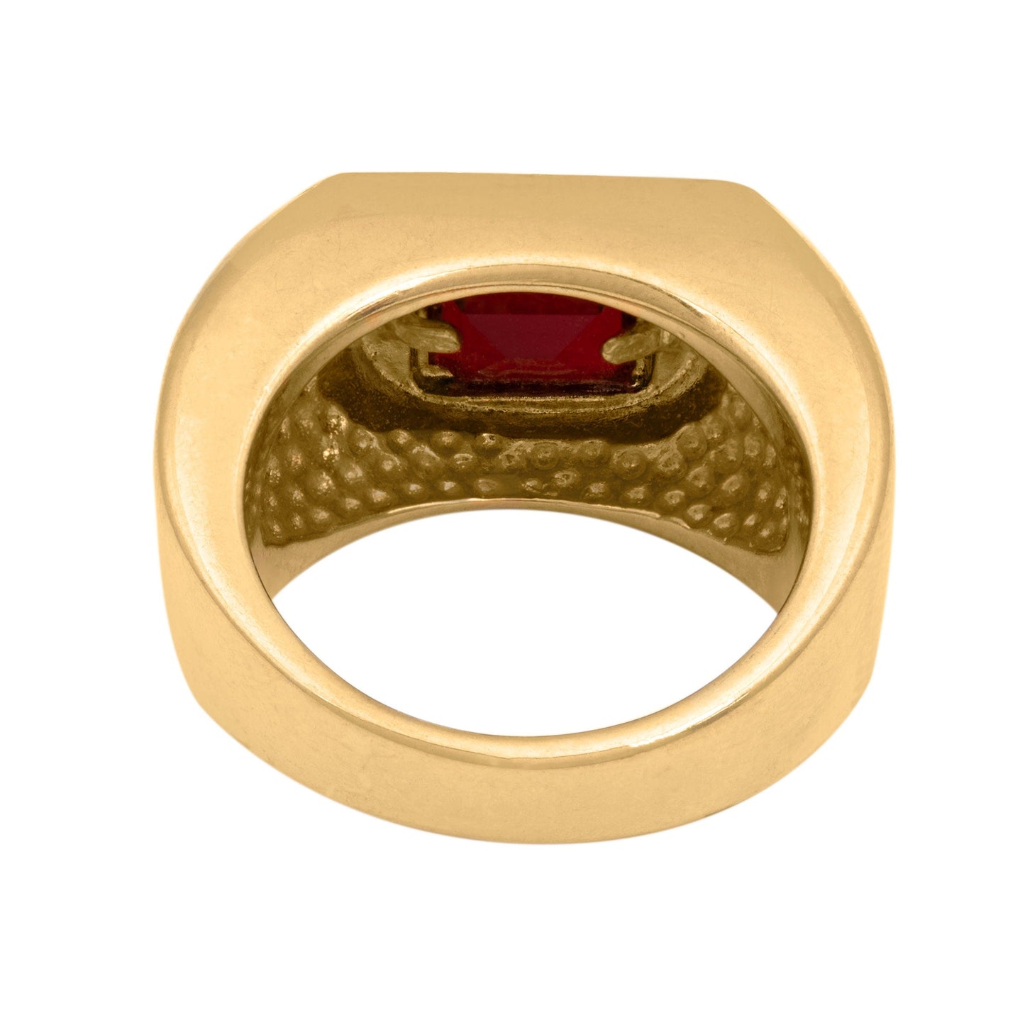 Men's Ruby or Sapphire Austrian Crystal Ring  18kt Gold Electroplated Ring by PVD Vintage Jewelry