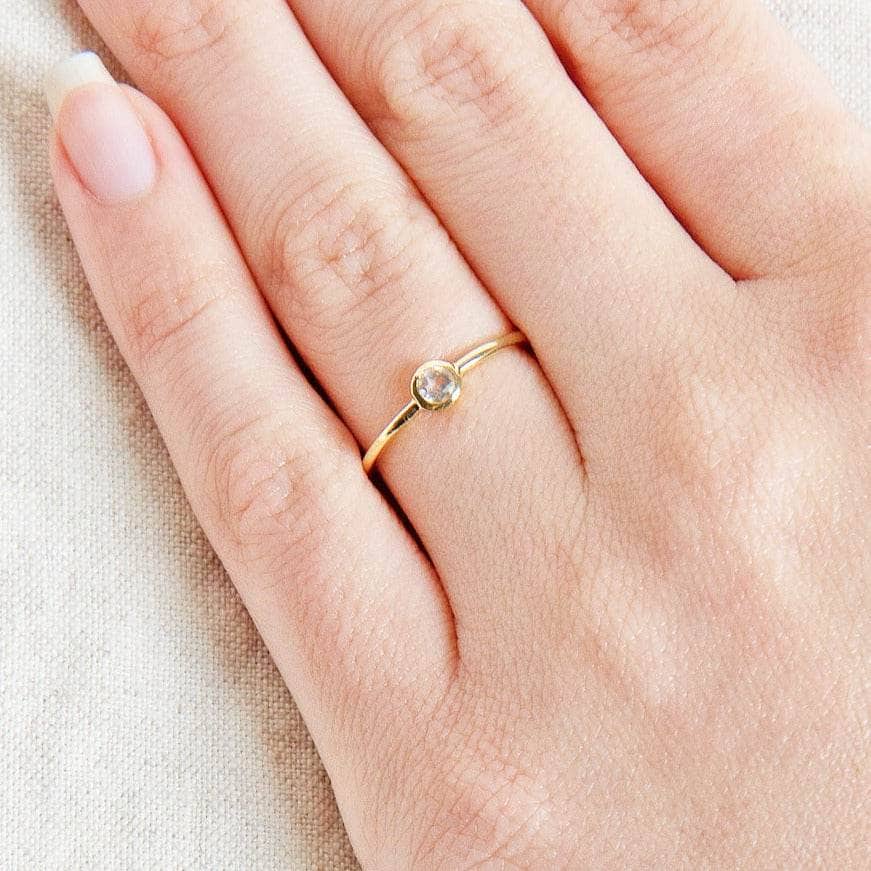 Herkimer Diamond Silver or Gold Ring by Tiny Rituals