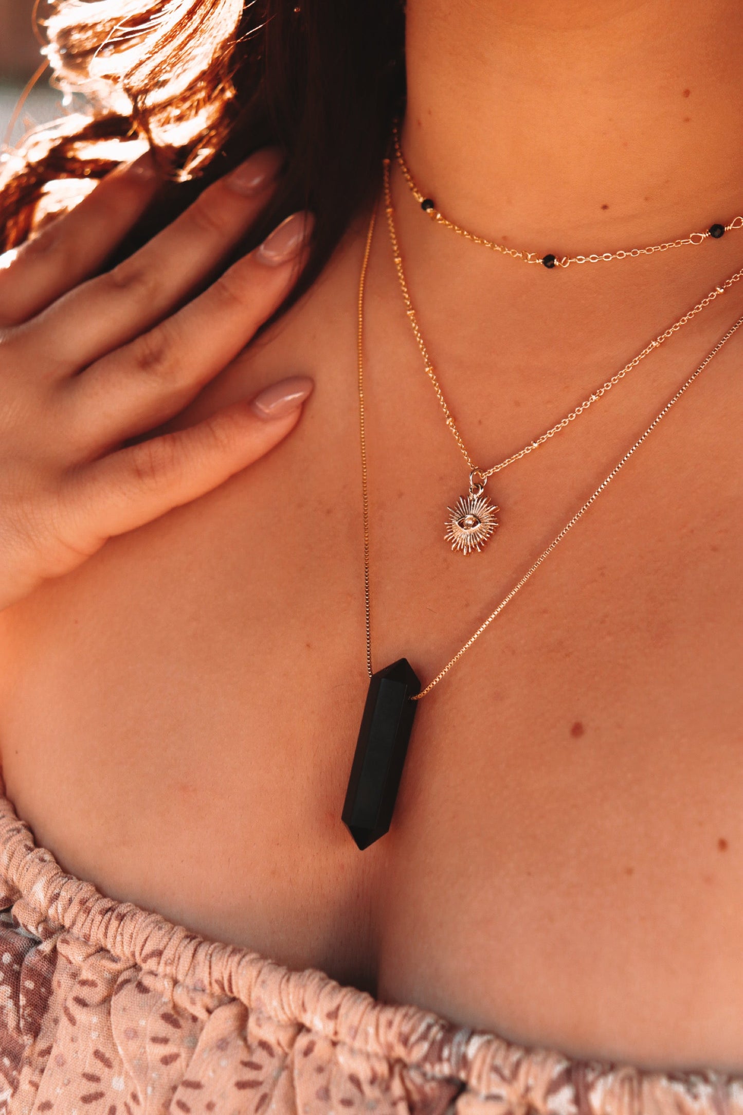 Goddess amulet | Amethyst point necklace by Terra Luna Sol