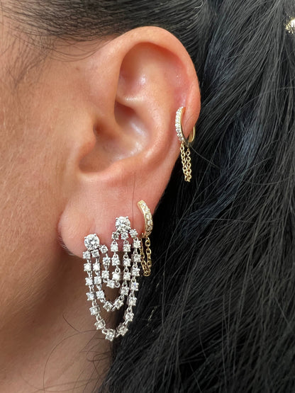 Double Diamond Chain Earring by eklexic