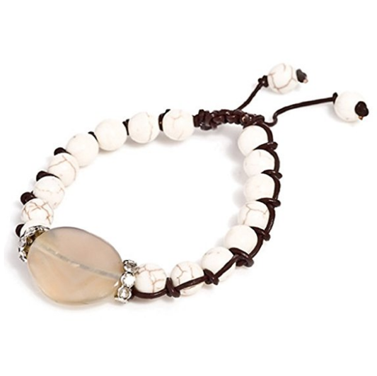 Designer Inspired 'Moonstone' White Gemstone Bracelet by Liberty Charms USA