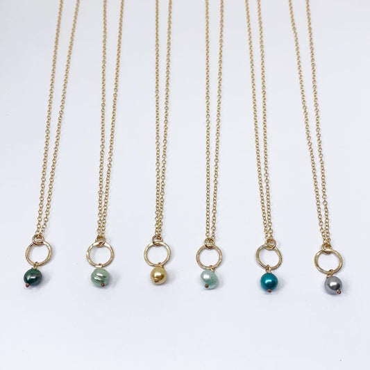 Pearl Drop Charm Necklace by Jennifer Cervelli Jewelry