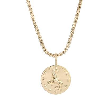 Zodiac Pendant & Thin Box Chain Necklace by eklexic