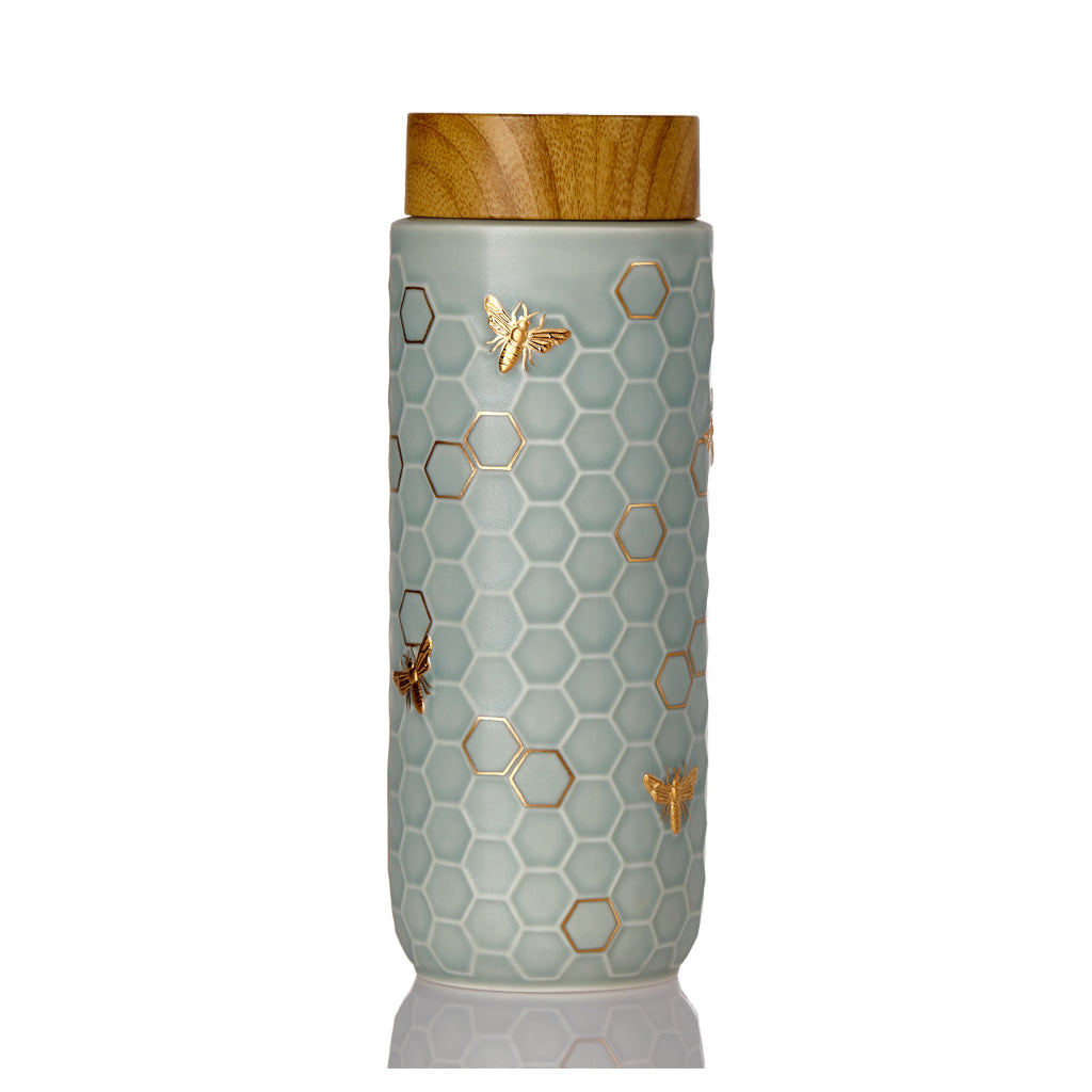 Honey Bee Travel Mug / Gold 16 oz by ACERA LIVEN