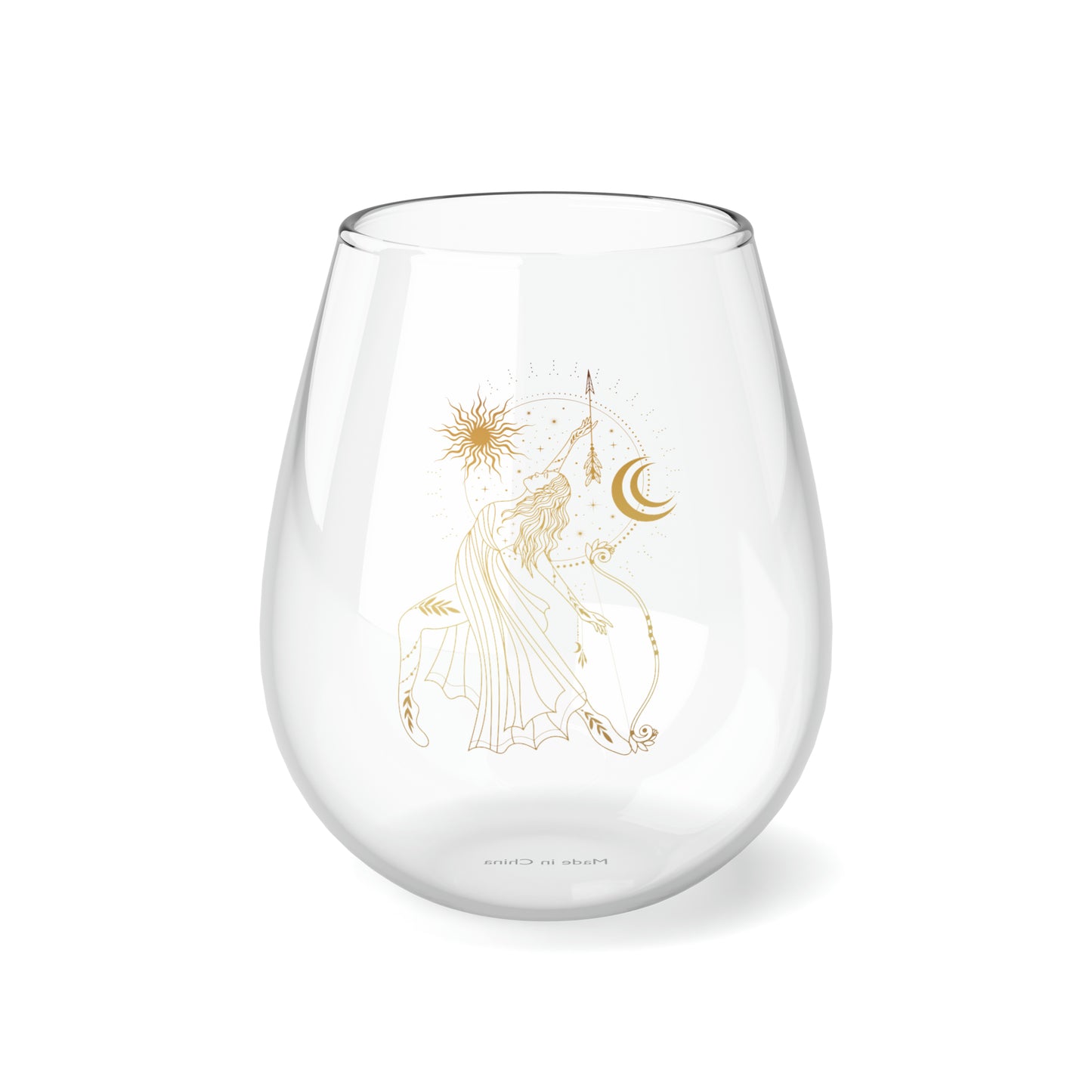 Dancing Zodiac Girl - Sagittarius Stemless Wine Glass, 11.75oz