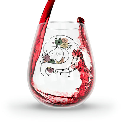 Virgo Flower and Stars Stemless Wine Glass, 11.75oz