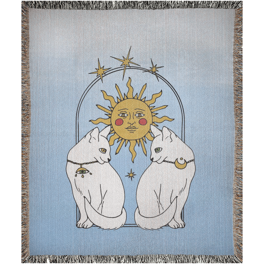 Mystical Cats Woven Blanket