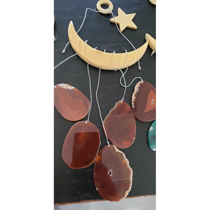 NEW Star & Crescent Moon Agate Wind Chime
