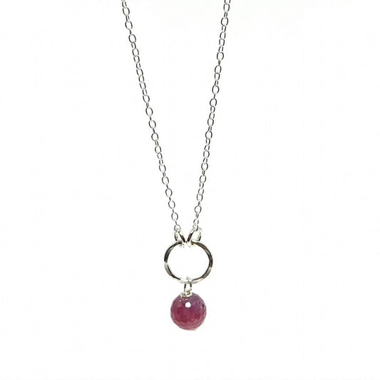 Ruby Gemstone Drop Necklace by Jennifer Cervelli Jewelry