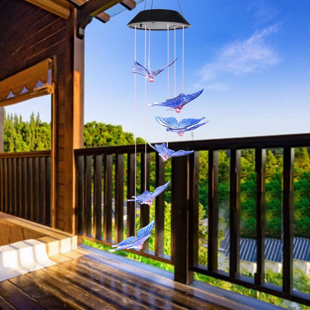 Outdoor solar LED  wind chime butterfly wind chime garden light