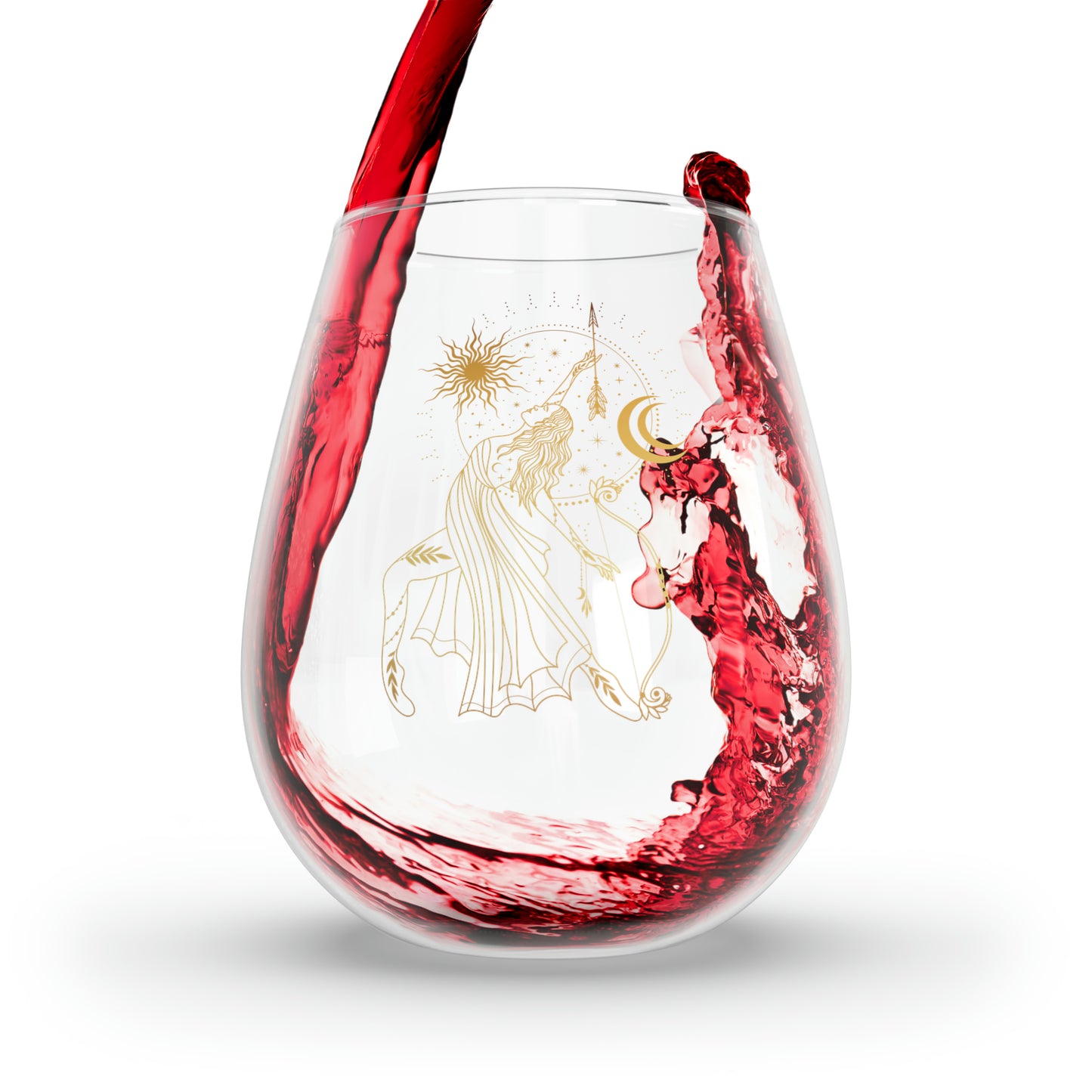 Dancing Zodiac Girl - Sagittarius Stemless Wine Glass, 11.75oz