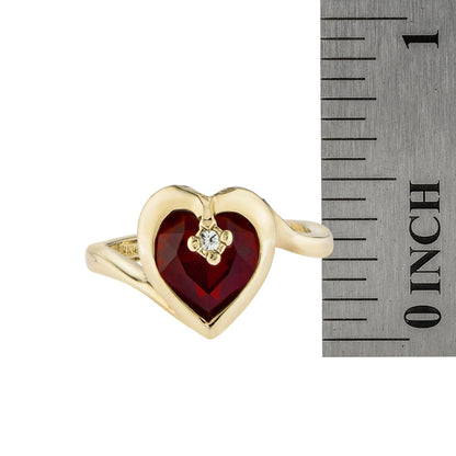 Vintage 1970s Heart Shape Ring with Clear Austrian Crystal 18k Yellow Gold Electroplated by PVD Vintage Jewelry
