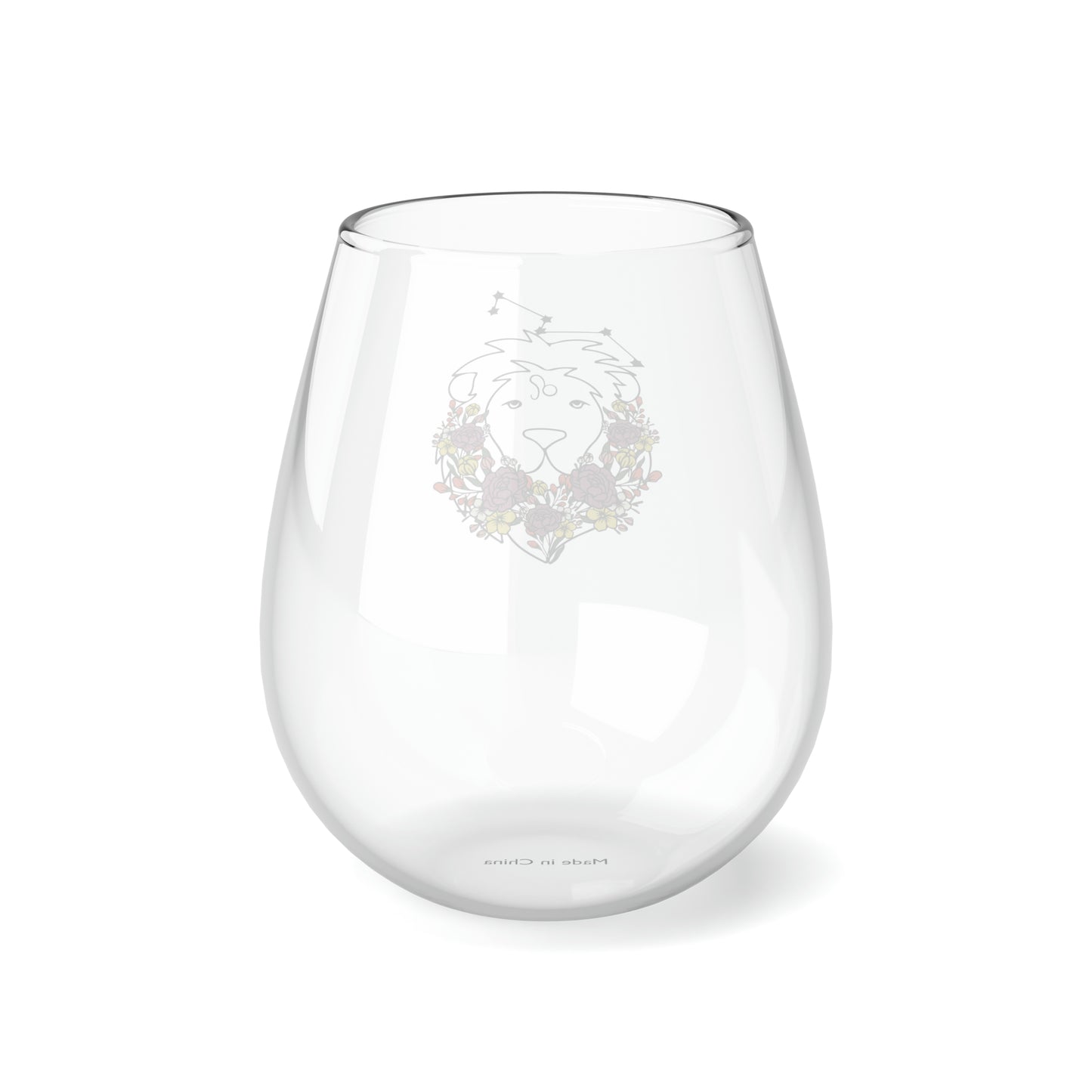Leo Flower and Stars Stemless Wine Glass, 11.75oz