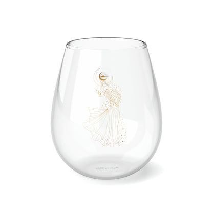 Dancing Zodiac Girl - Virgo Stemless Wine Glass, 11.75oz