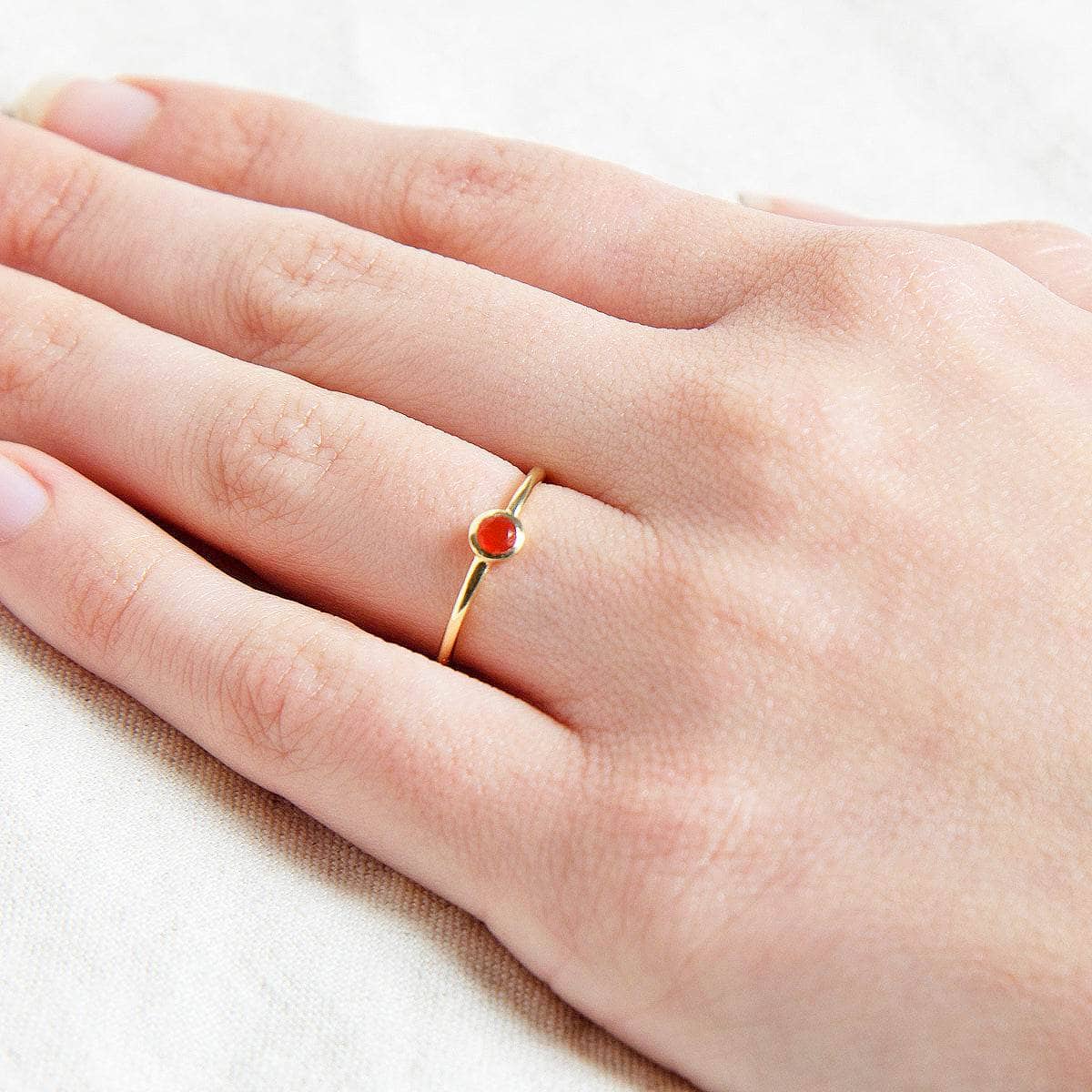 Carnelian Silver or Gold Ring by Tiny Rituals