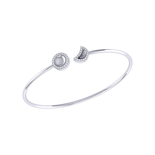 Moon Phases Adjustable Diamond Cuff in Sterling Silver by LuvMyJewelry