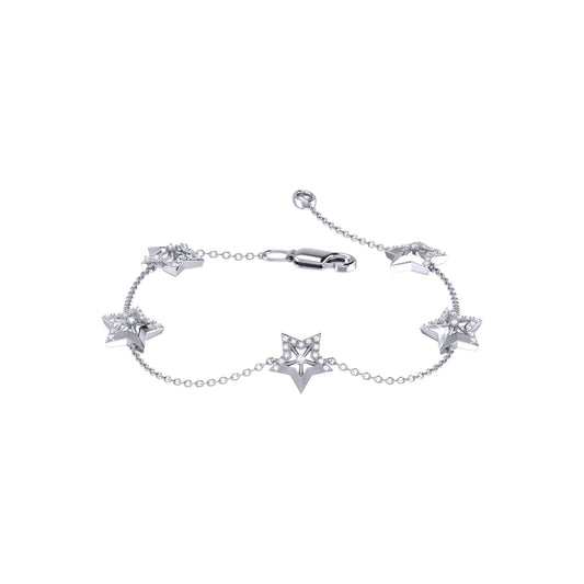 Lucky Star Diamond Bracelet in Sterling Silver by LuvMyJewelry