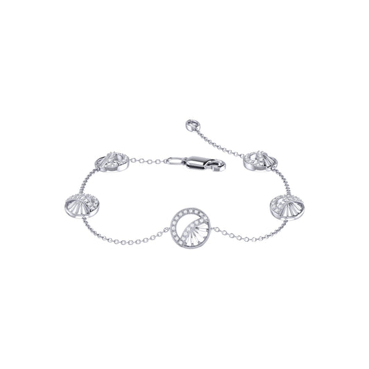 Moon Phases Diamond Bracelet in Sterling Silver by LuvMyJewelry