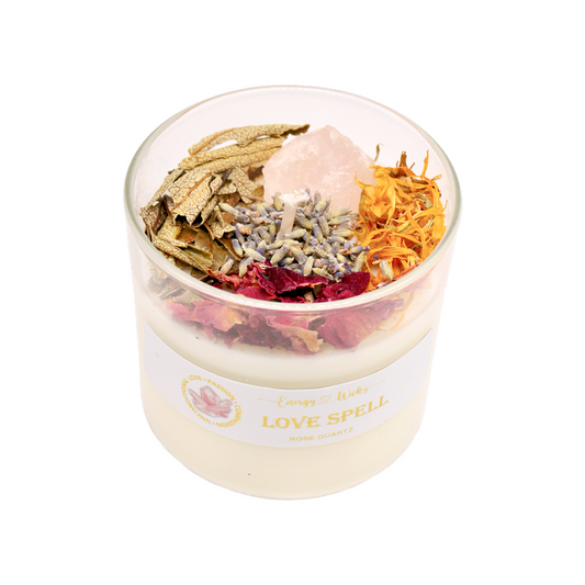 Love Spell Crystal Candle by Energy Wicks