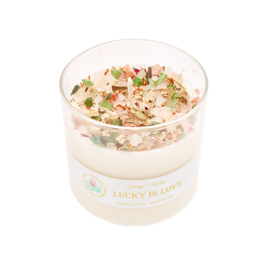 Lucky In Love Crystal Candle by Energy Wicks