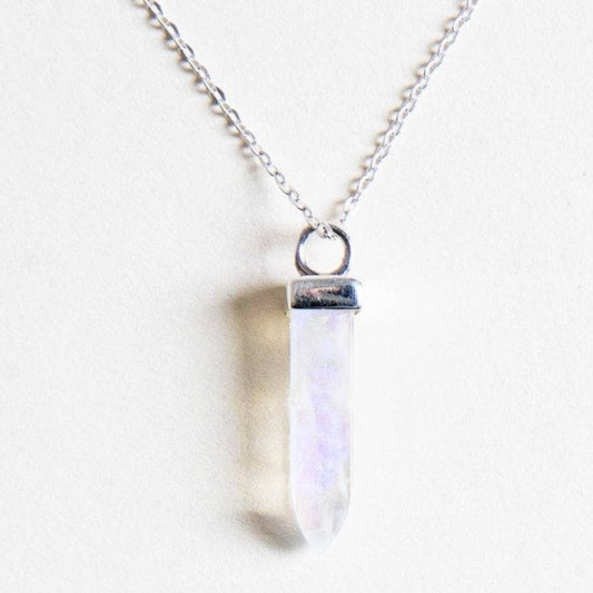 Moonstone Crystal Point Necklace by Tiny Rituals
