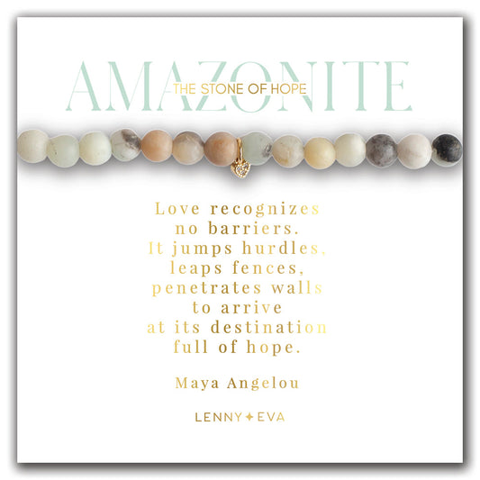 Gemstone Heart Bracelet-Amazonite