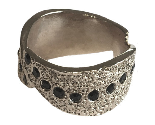 Silver Sandy Ring with Crystals by The Urban Charm