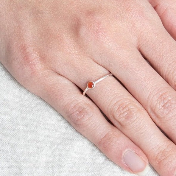 Carnelian Silver or Gold Ring by Tiny Rituals