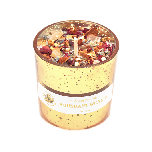 Wealth Crystal Intention Candle by Energy Wicks