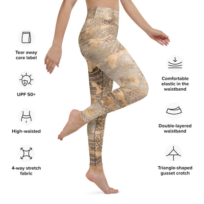 Golden Snakeskin Yoga Leggings