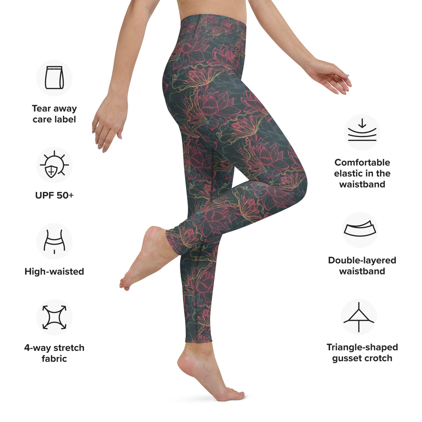 Leggings de yoga con flor de loto