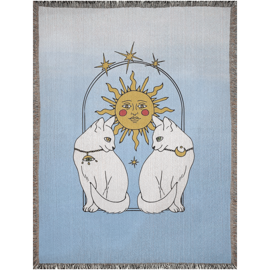 Mystical Cats Woven Blanket