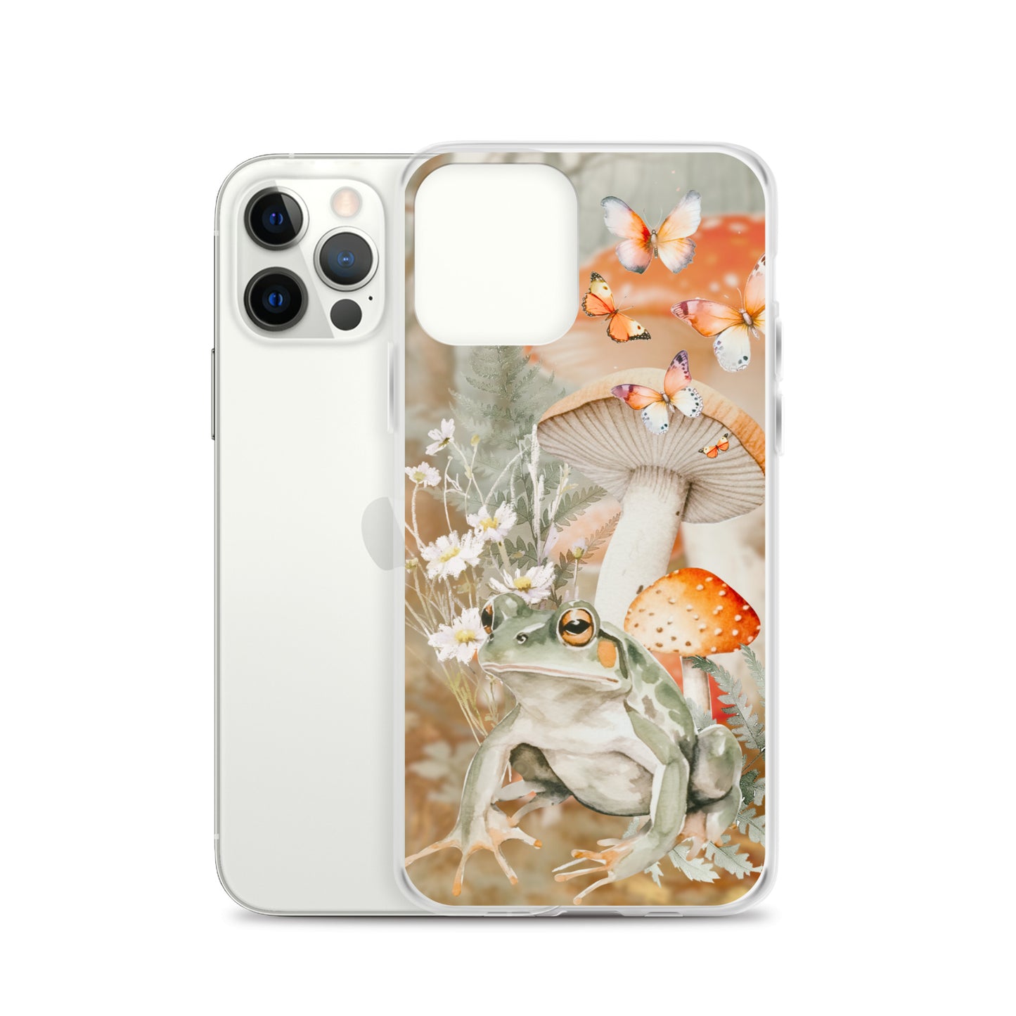 Funda transparente Cottage Core Toad and Mushrooms para iPhone®