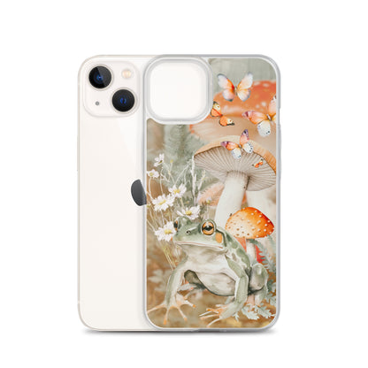 Funda transparente Cottage Core Toad and Mushrooms para iPhone®