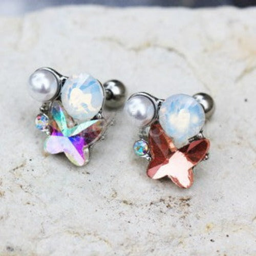 316L Stainless Steel Art of Brilliance Butterfly Gleam Cartilage Earring by Fashion Hut Jewelry